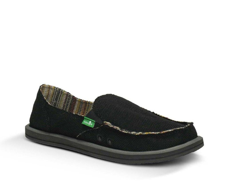 Sanuk Womens Donna Hemp Black Shoes | MTAGBZ839